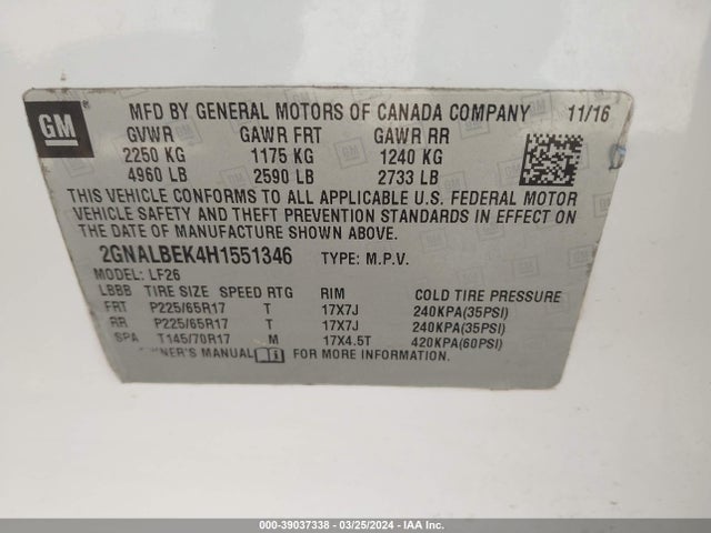 Chevrolet EQUINOX LS 2017 2GNALBEK4H1551346 Image 9