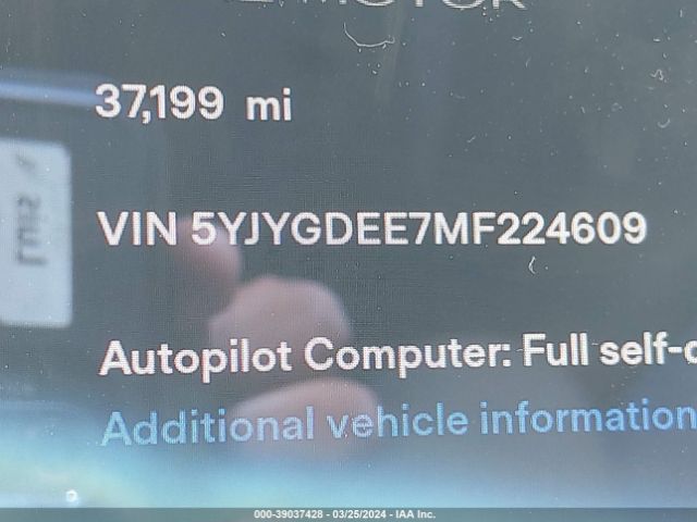 5YJYGDEE7MF224609 Tesla Model Y Long Range Dual Motor All-wheel Drive