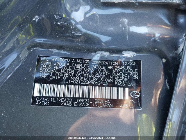 JTHGZ1B25P5062403 Lexus Is Is 350 F Sport