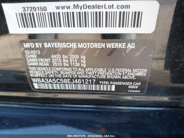 WBA3A5C58EJ461217 BMW 328I