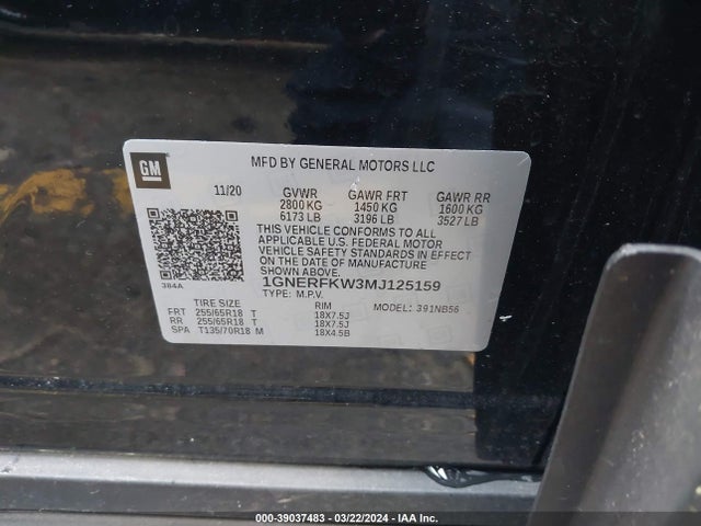 Chevrolet Traverse Ls 2021 1GNERFKW3MJ125159 Image 9