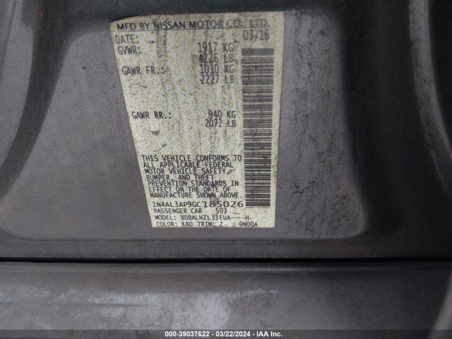 Nissan Altima 2.5 Sr 2016 1N4AL3AP9GC185026 Image 9