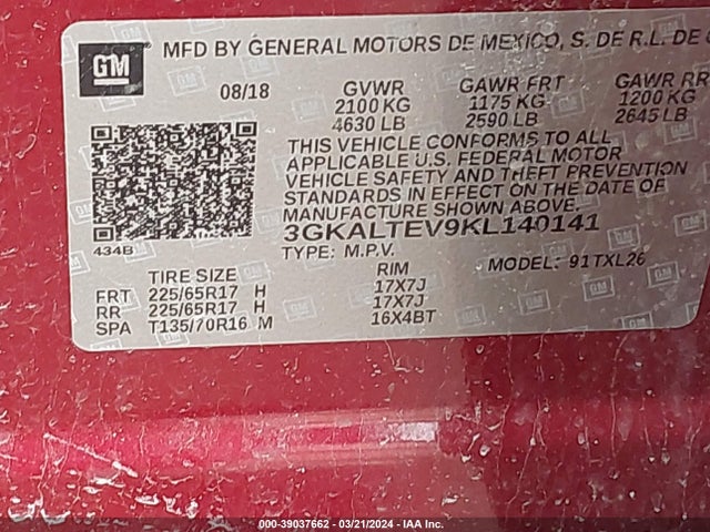 GMC Terrain Sle 2019 3GKALTEV9KL140141 Image 9