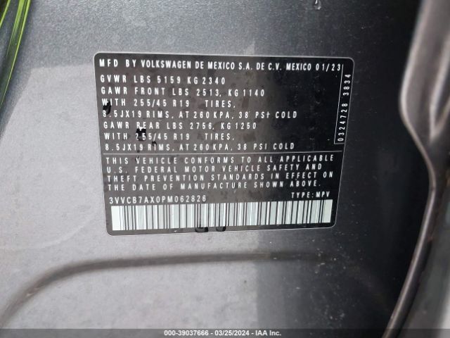 3VVCB7AX0PM062826 Volkswagen Tiguan Se R-line Black