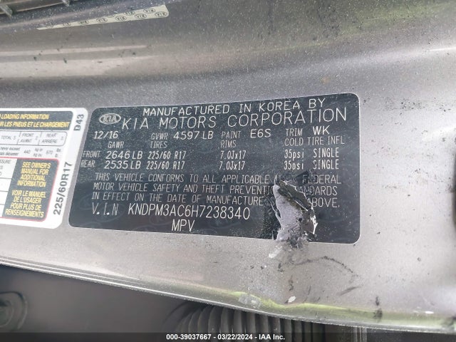 KIA Sportage Lx 2017 KNDPM3AC6H7238340 Image 9