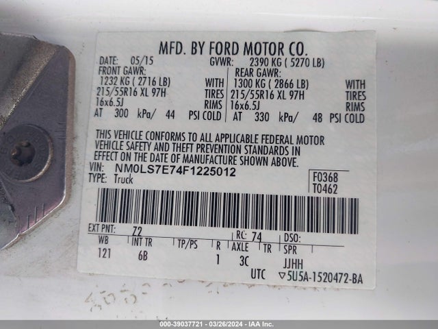 Ford Transit Connect Xl 2015 NM0LS7E74F1225012 Image 9