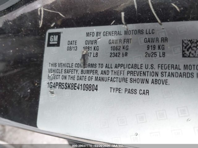 1G4PR5SK8E4109804 Buick Verano Convenience Group