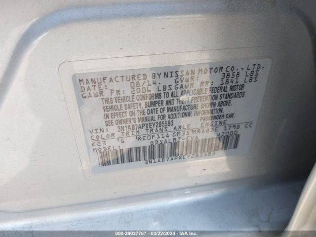 3N1AB7APXEY285583 Nissan SENTRA SR