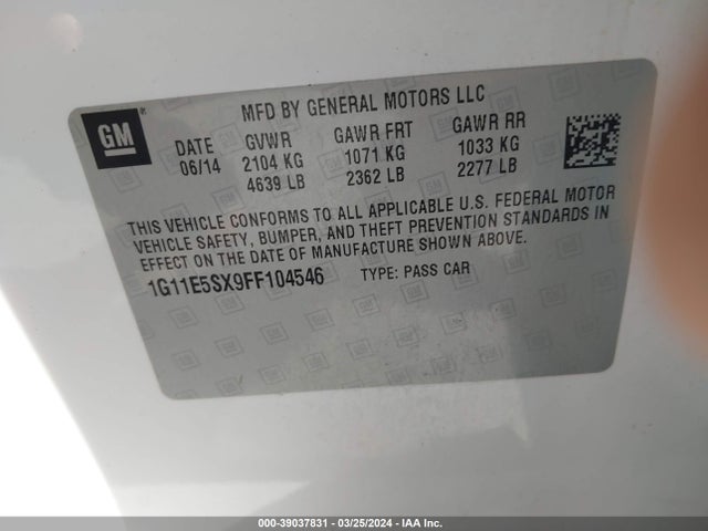 Chevrolet Malibu 3lt 2015 1G11E5SX9FF104546 Image 9