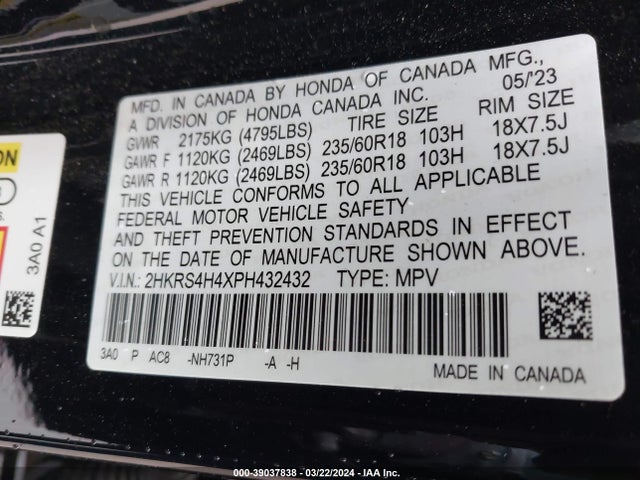 Honda Cr-v Ex Awd 2023 2HKRS4H4XPH432432 Image 9
