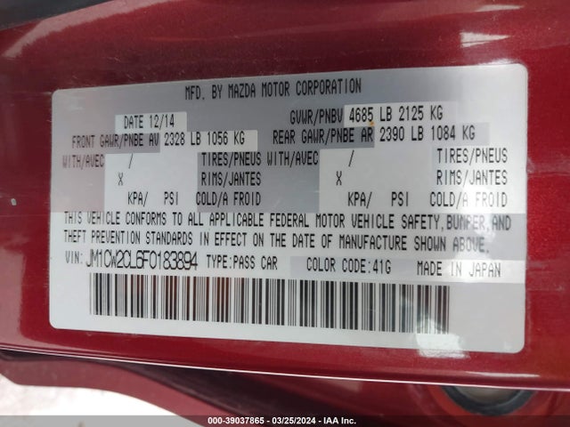 Mazda Mazda5 Touring 2015 JM1CW2CL6F0183894 Image 9