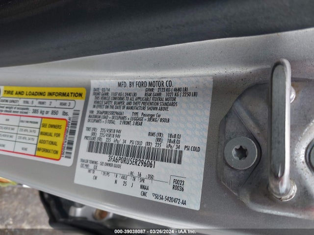 Ford Fusion Hybrid Titanium 2014 3FA6P0RU5ER296061 Image 9