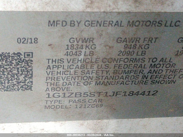 Chevrolet Malibu 1ls 2018 1G1ZB5ST1JF184412 Image 9