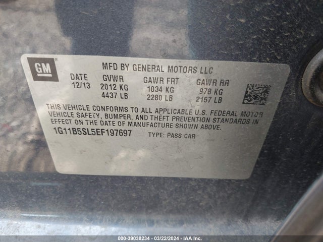 Chevrolet Malibu 1ls 2014 1G11B5SL5EF197697 Image 9
