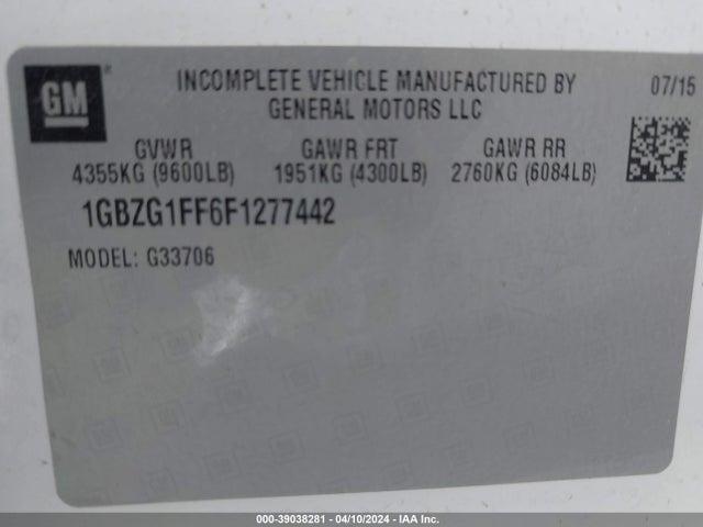 Chevrolet Express 3500 Lt 2015 1GBZG1FF6F1277442 Image 9