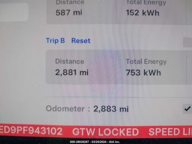 7SAYGDED9PF943102 Tesla Model Y Rwd