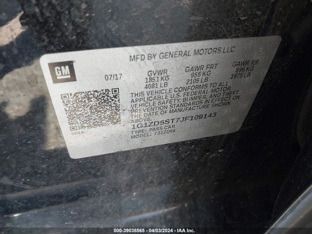 Chevrolet MALIBU LT 2018 1G1ZD5ST7JF109143 Image 9