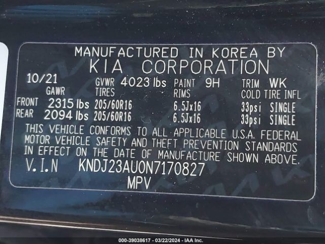 KNDJ23AU0N7170827 KIA SOUL LX