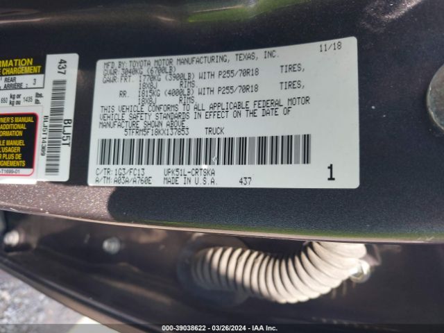 5TFRM5F18KX137853 Toyota Tundra Sr5 4.6l V8