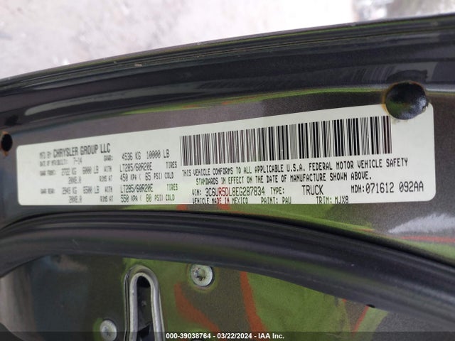 RAM 2500 Big Horn 2014 3C6UR5DL8EG287834 Image 9