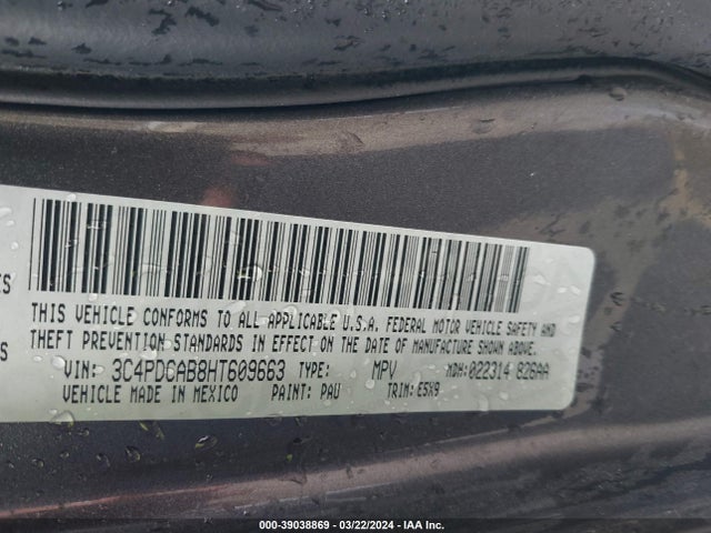 Dodge JOURNEY SE 2017 3C4PDCAB8HT609663 Image 9