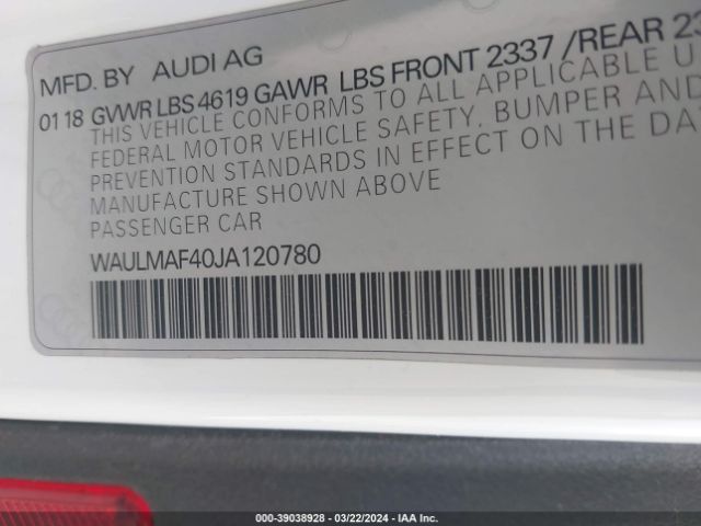 WAULMAF40JA120780 Audi A4 2.0t Tech Ultra Premium/2.0t Ultra Premium