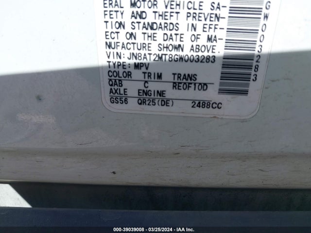 Nissan Rogue Sl 2016 JN8AT2MT8GW003283 Image 9