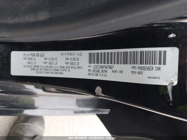 Chrysler 200 Limited 2015 1C3CCCABXFN679667 Image 9