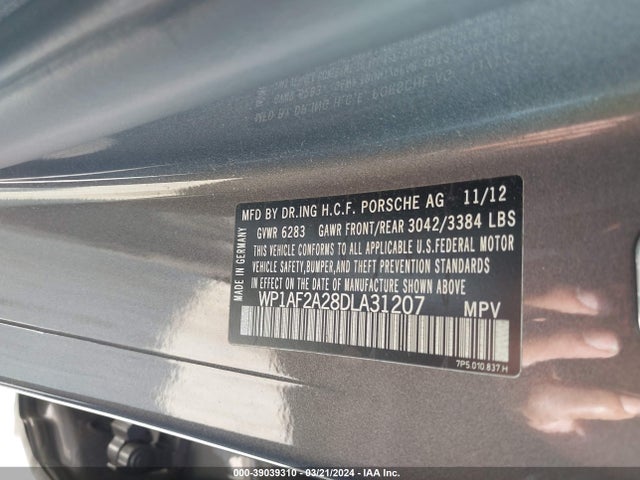 2013 PORSCHE CAYENNE WP1AF2A28DLA31207 Photo 8