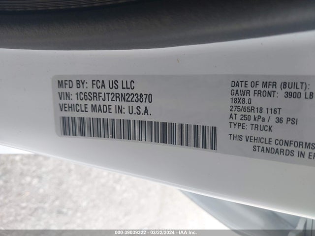 RAM 1500 Laramie  4x4 5'7 Box 2024 1C6SRFJT2RN223870 Image 9