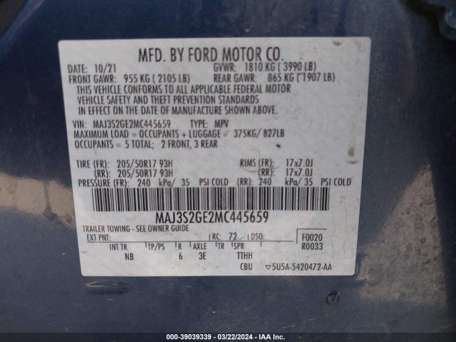 Ford Ecosport Se 2021 MAJ3S2GE2MC445659 Image 9