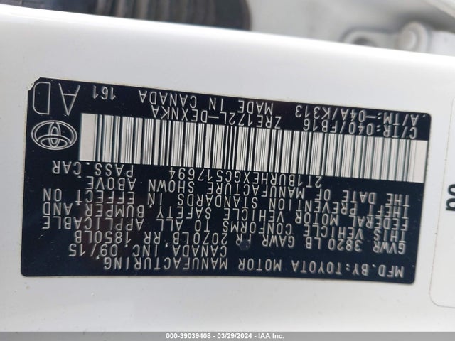 Toyota COROLLA LE 2016 2T1BURHEXGC517694 Image 9
