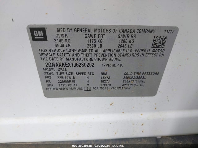Chevrolet EQUINOX LT 2018 2GNAXKEX7J6230202 Image 9