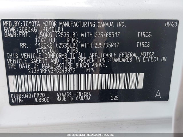 Toyota RAV4 LE 2023 2T3H1RFV3PC249973 Image 9