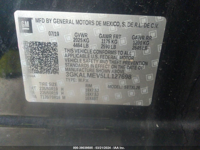 GMC Terrain Fwd Sle 2020 3GKALMEV5LL127698 Image 9