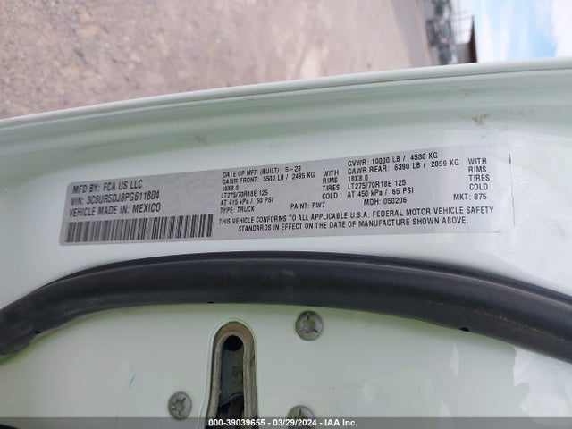 RAM 2500 Tradesman  4x4 8' Box 2023 3C6UR5HJ8PG611804 Image 9