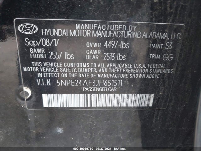 Hyundai SONATA SE 2018 5NPE24AF3JH651511 Image 9