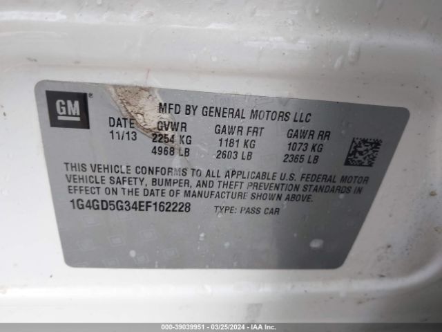 1G4GD5G34EF162228 Buick Lacrosse Premium I Group
