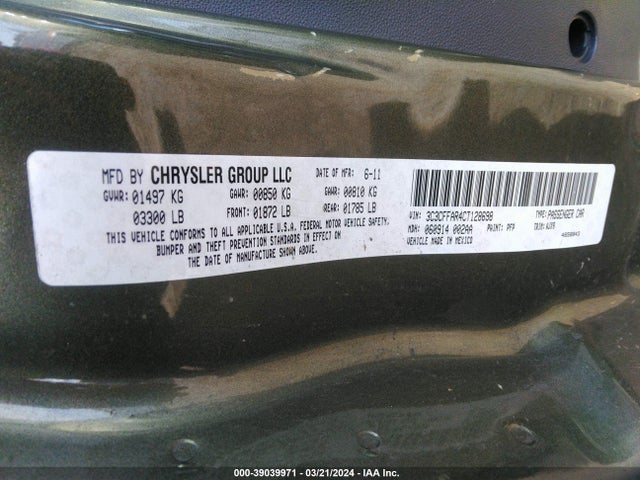 2012 FIAT 500 3C3CFFAR4CT128698 Photo 8