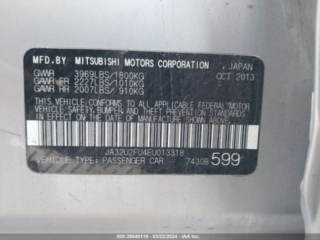 JA32U2FU4EU013318 Mitsubishi LANCER ES