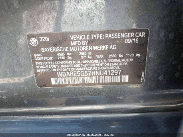 WBA8E5G57HNU41297 BMW 320i Xdrive