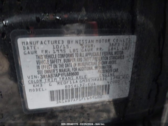 Nissan SENTRA SV 2015 3N1AB7AP1FL689600 Image 9