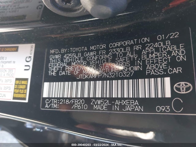 Toyota Prius Prime Le 2022 JTDKAMFP7N3210327 Image 9