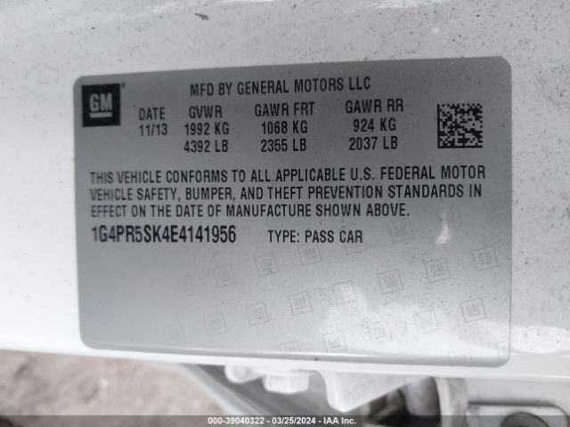1G4PR5SK4E4141956 Buick Verano Convenience Group