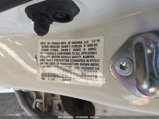 Honda CIVIC EX 2020 19XFC1F37LE202161 Image 9