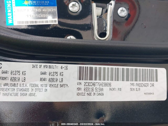 Chrysler 300 300s 2016 2C3CCABT7GH238696 Image 9