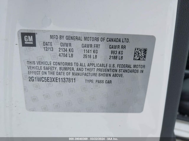 Chevrolet Impala Limited Ltz 2014 2G1WC5E3XE1137811 Image 9