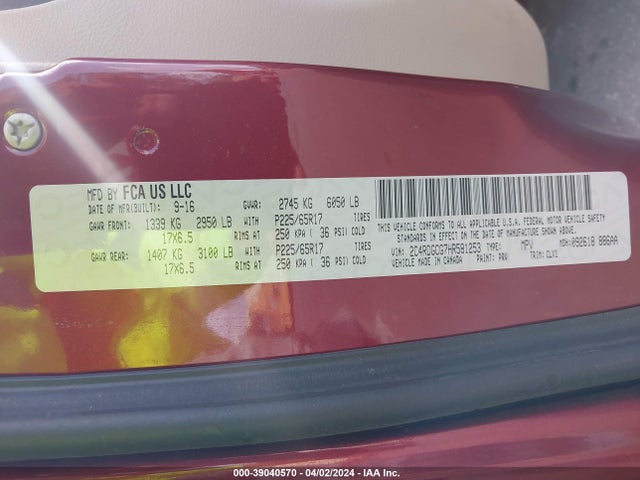 Dodge Grand Caravan Sxt 2017 2C4RDGCG7HR581253 Image 9