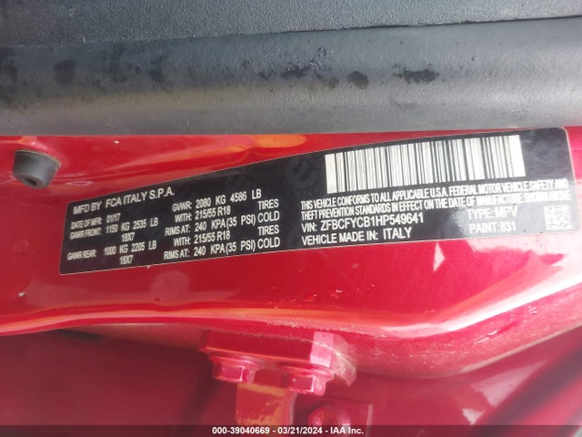 2017 FIAT 500X ZFBCFYCB1HP549641 Photo 8