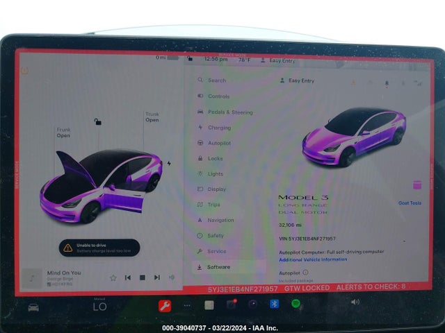 Tesla Model 3 Long Range Dual Motor All-wheel Drive 2022 5YJ3E1EB4NF271957 Image 7